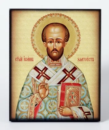 Icon on board 13×15 3D print, varnish John Chrysostom