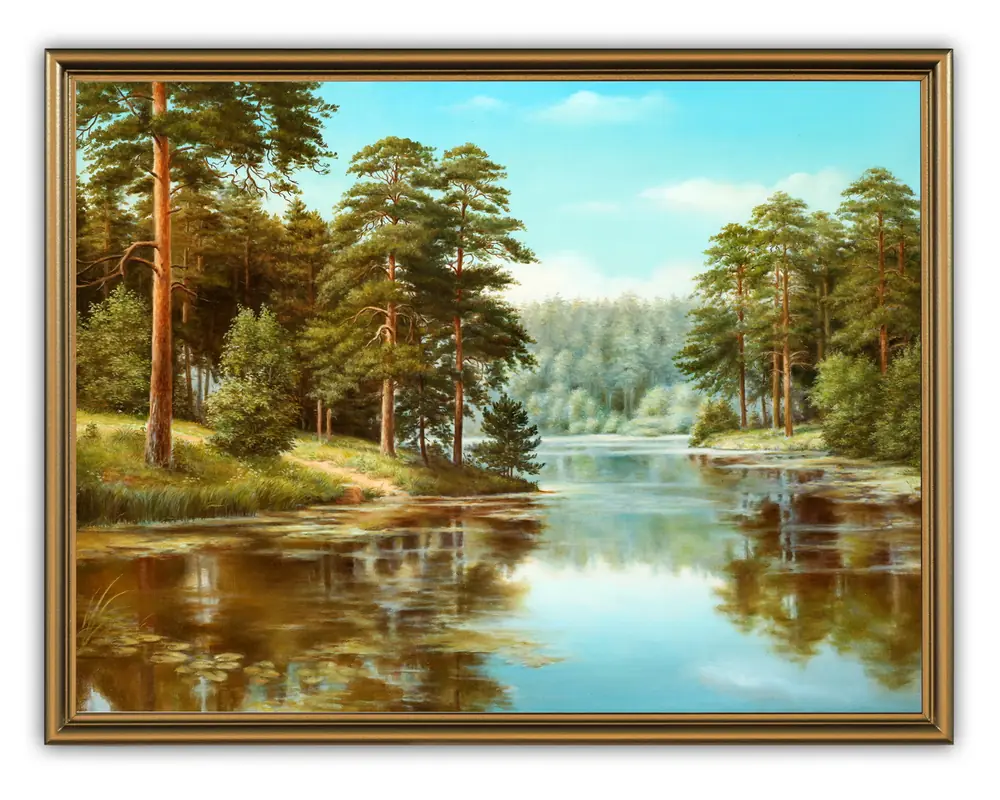 Picture 30×40, 3D print on plastic, in brown frame №40