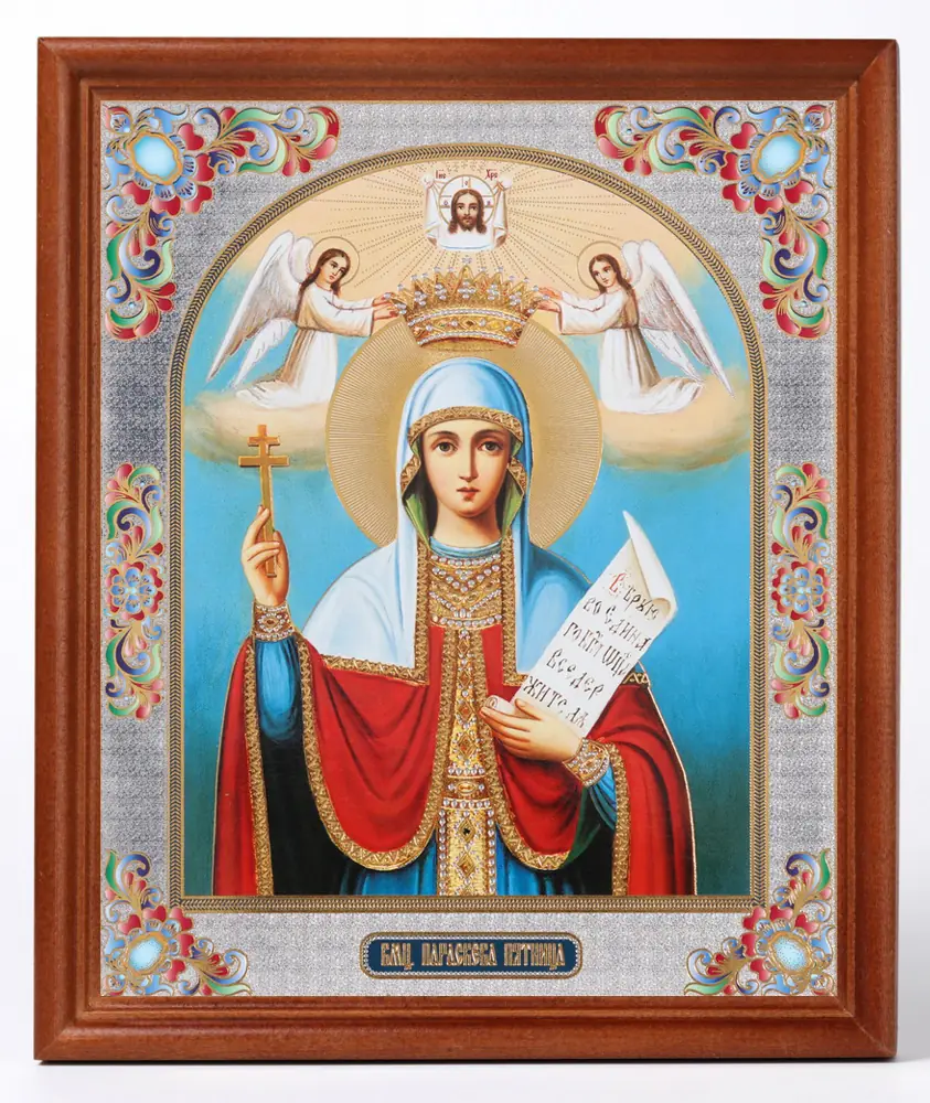 Icon in wooden frame №1 18×24 double embossing Paraskeva