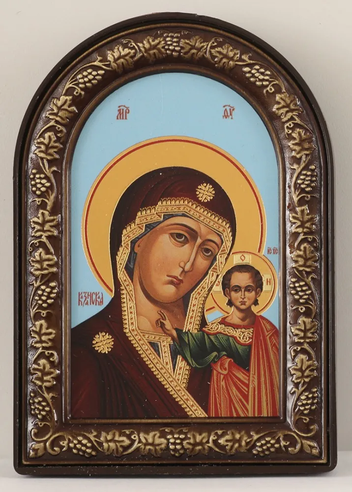 Icon in plastic frame 6×9 arched №3 Kazan Mother of God 10