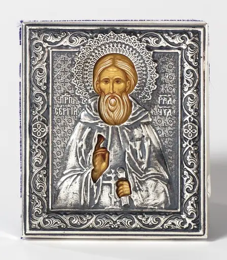 შტამპირებული ხატი 6 * 7 / ტემპერა / ვერცხლი სერგი რადონეჟელი