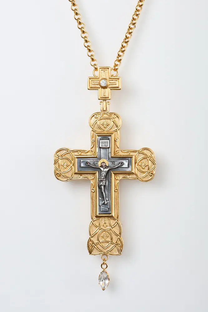 Pectoral cross №135 / gilding / silver electroforming