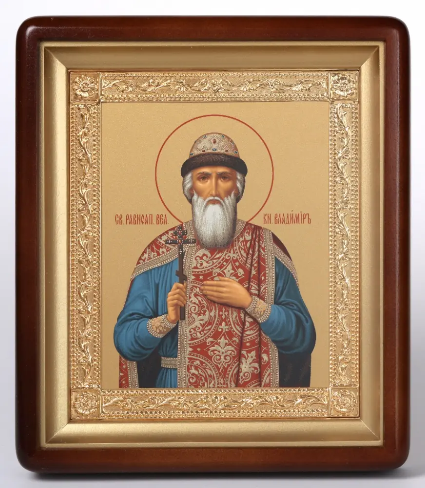 ხატი კიოტში 18×24 ფიგურული, ტემპერა, მოოქროვილი ჩარჩო ვლადიმერ მოციქულთასწორი მთავარი კიეველი 1