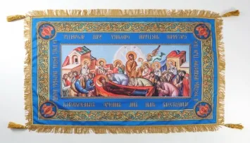 Processional epitaphios sublimation print of the Most Holy Theotokos