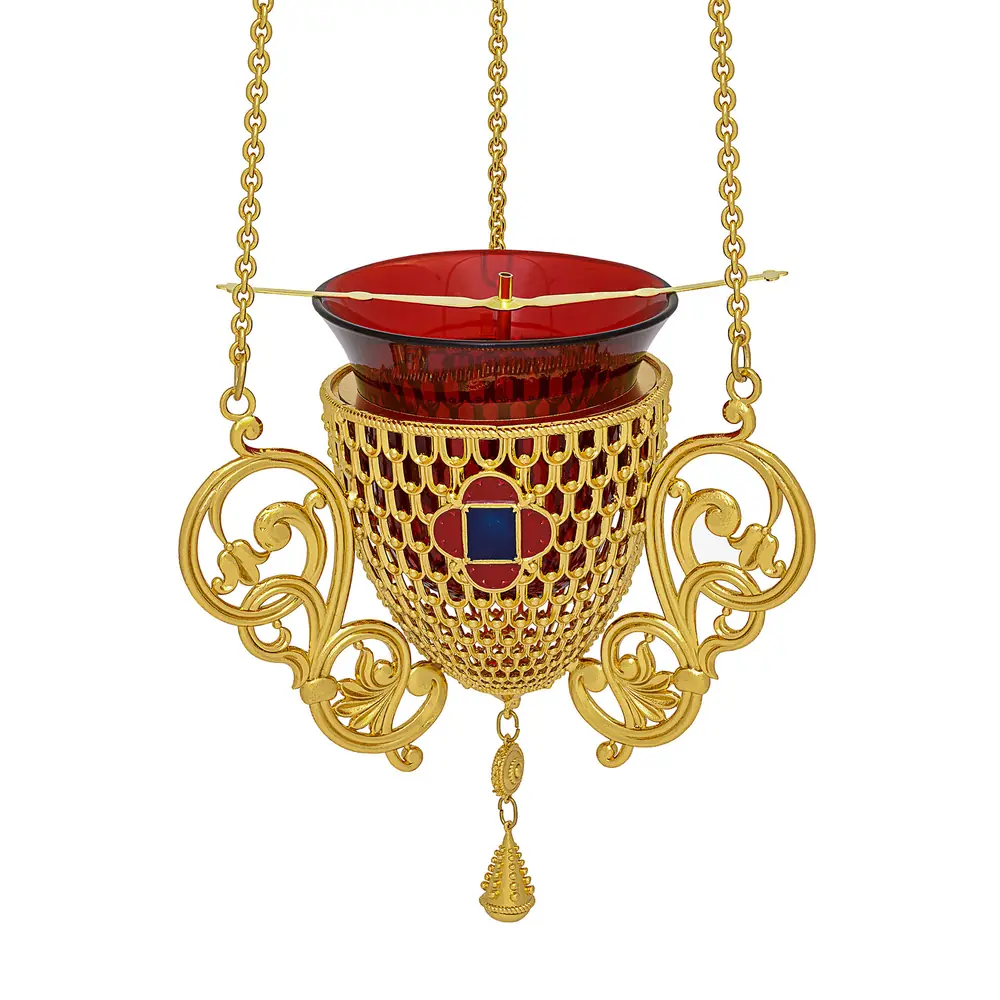 Hanging vigil lamp №106 gilding