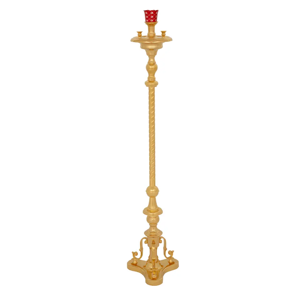 Processional candlestick №2 on 3 candles gilding