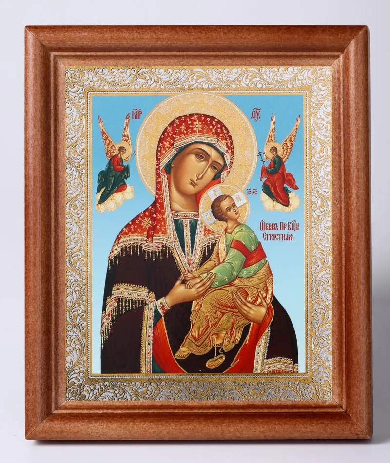 Икона в деревянной рамке №1 11х13 двойное тиснение Страстная БМ