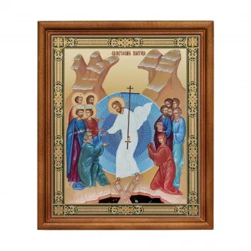 ხატი ხის ჩარჩოში №1 18×24 ორმაგი ტვიფრი ქრისტეს აღდგომა 70