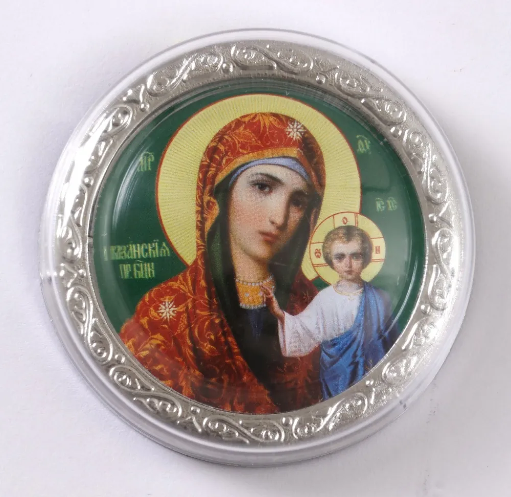 Icon in plastic frame 4×5 round Kazan Mother of God 10