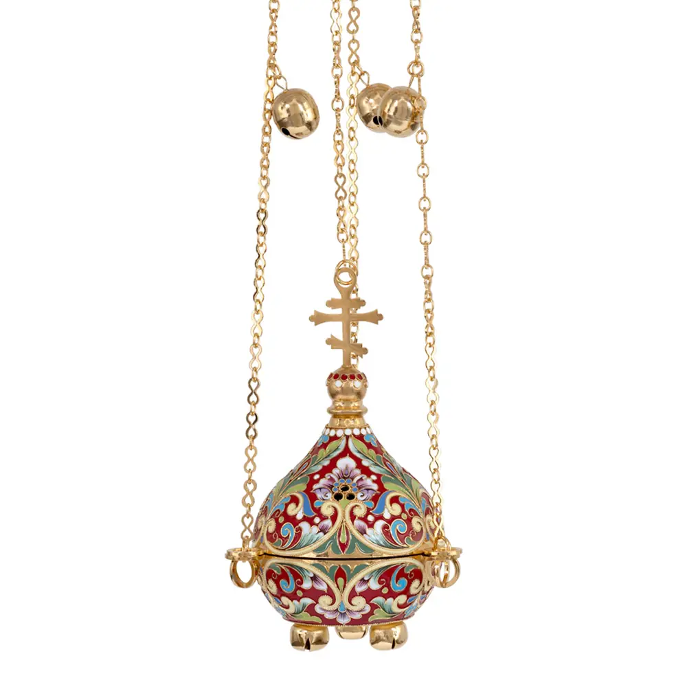 Round censer №14 filigree, painting / gilding