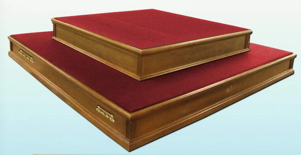 Podium-cathedra 2-tier with 6-handles without eagle rug