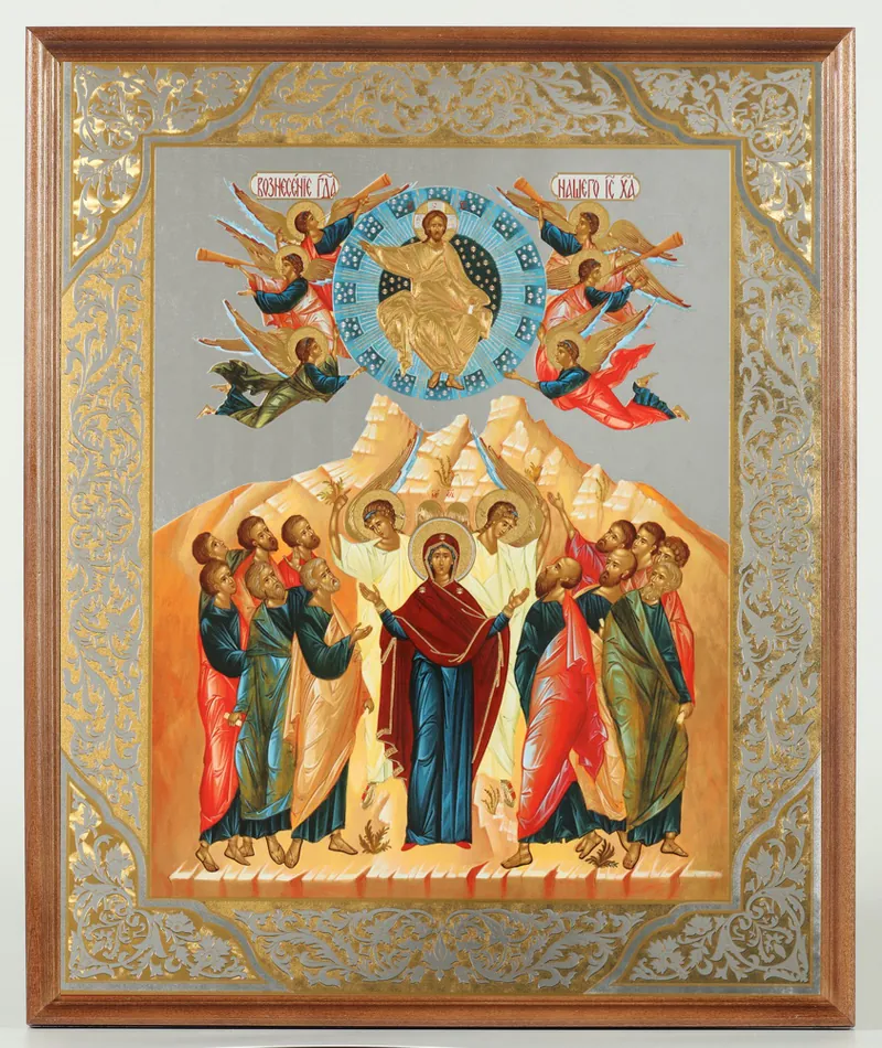 Icon in wooden frame №1 30×40 double embossing, packaging Ascension of the Lord