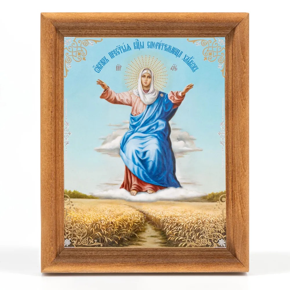 Icon in wooden frame №1 11×13 double embossing Multiplier of Loaves 3